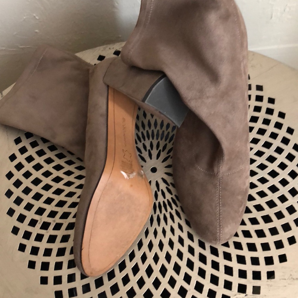 Suede ankle boots with block heels - Picture 3 of 3